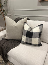 Load image into Gallery viewer, Black Check Pillow Cover