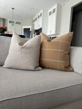 Load image into Gallery viewer, Brown Linen Stripe Pillow Cover
