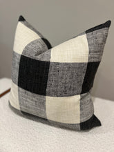 Load image into Gallery viewer, Black Check Pillow Cover