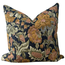 Load image into Gallery viewer, Navy Floral Pillow Cover
