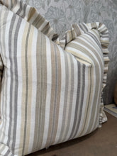 Load image into Gallery viewer, Multi Stripe Ruffle Pillow Cover