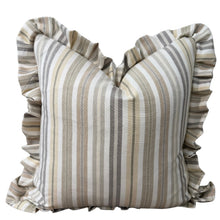 Load image into Gallery viewer, Multi Stripe Ruffle Pillow Cover