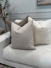 Load image into Gallery viewer, Brown Linen Stripe Pillow Cover