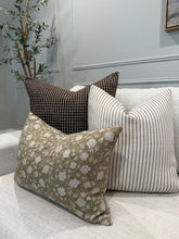 Load image into Gallery viewer, Brown Linen Stripe Pillow Cover
