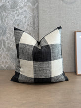 Load image into Gallery viewer, Black Check Pillow Cover