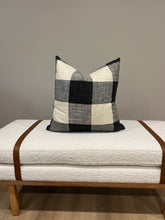 Load image into Gallery viewer, Black Check Pillow Cover
