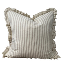 Load image into Gallery viewer, Stripe Ruffle Pillow Cover