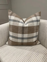 Load image into Gallery viewer, Brown Plaid Pillow Cover