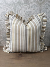 Load image into Gallery viewer, Multi Stripe Ruffle Pillow Cover
