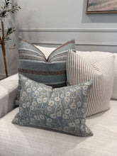 Load image into Gallery viewer, Teal Stripe Pillow Cover
