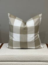 Load image into Gallery viewer, Lilly Tan Check Pillow Cover

