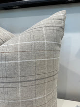 Load image into Gallery viewer, Grey Plaid Pillow Cover
