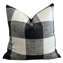 Load image into Gallery viewer, Black Check Pillow Cover
