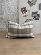 Load image into Gallery viewer, Brown Plaid Pillow Cover
