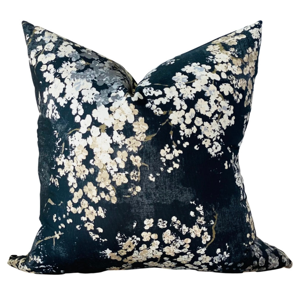 Black floral Pillow Cover