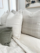 Load image into Gallery viewer, Grey Plaid Pillow Cover
