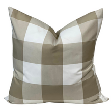 Load image into Gallery viewer, Lilly Tan Check Pillow Cover
