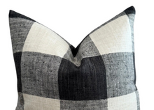 Load image into Gallery viewer, Black Check Pillow Cover
