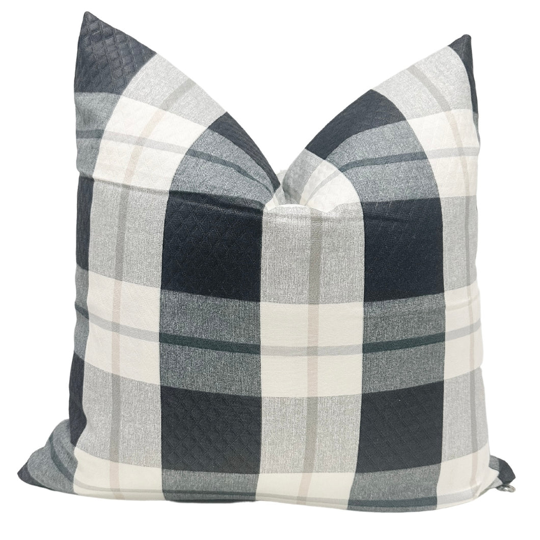 Outdoor Plaid Pillow Cover