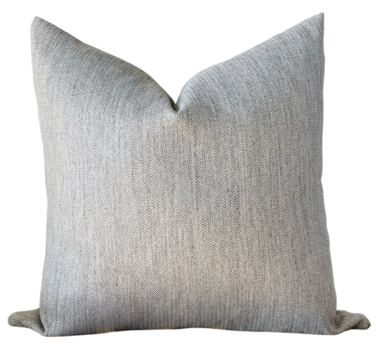 June Grey Herringbone Pillow Cover