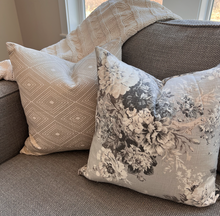Load image into Gallery viewer, Grey Floral Pillow Cover
