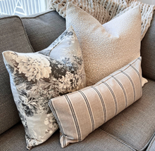 Load image into Gallery viewer, Grey Floral Pillow Cover

