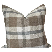 Load image into Gallery viewer, Brown Plaid Pillow Cover

