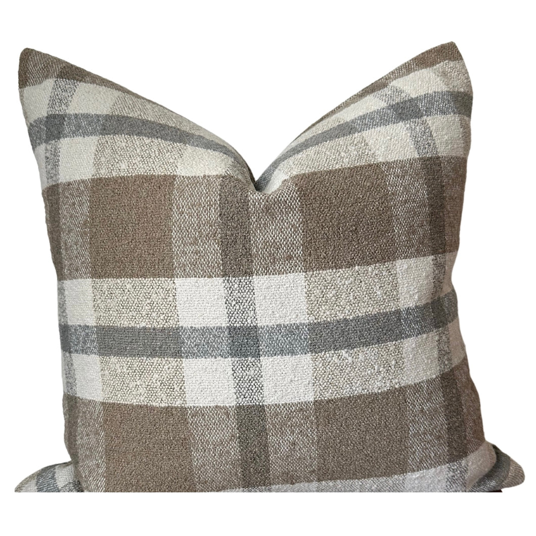 Brown Plaid Pillow Cover